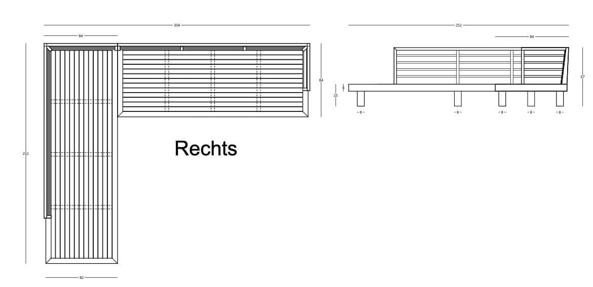 Dareels Strauss Gartenlounge Rechts