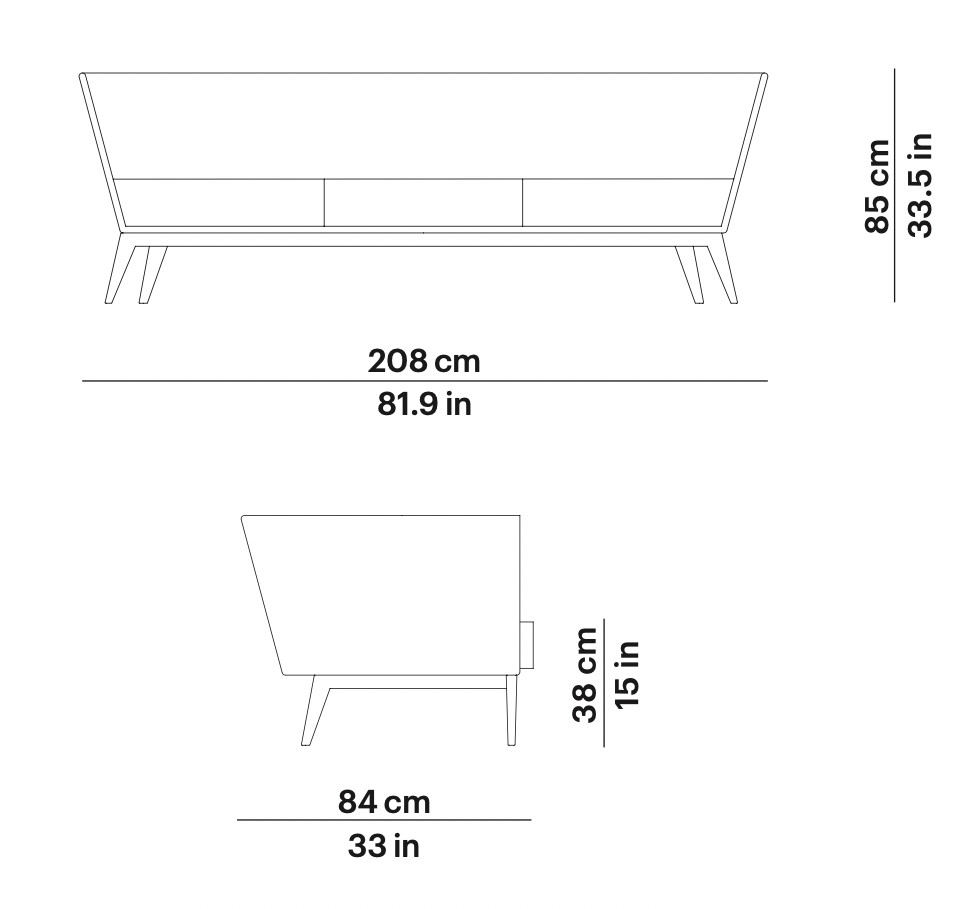 Point Arc 3er Gartensofa