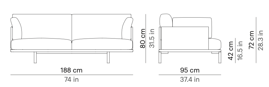 Point Long Island 2er Gartensofa