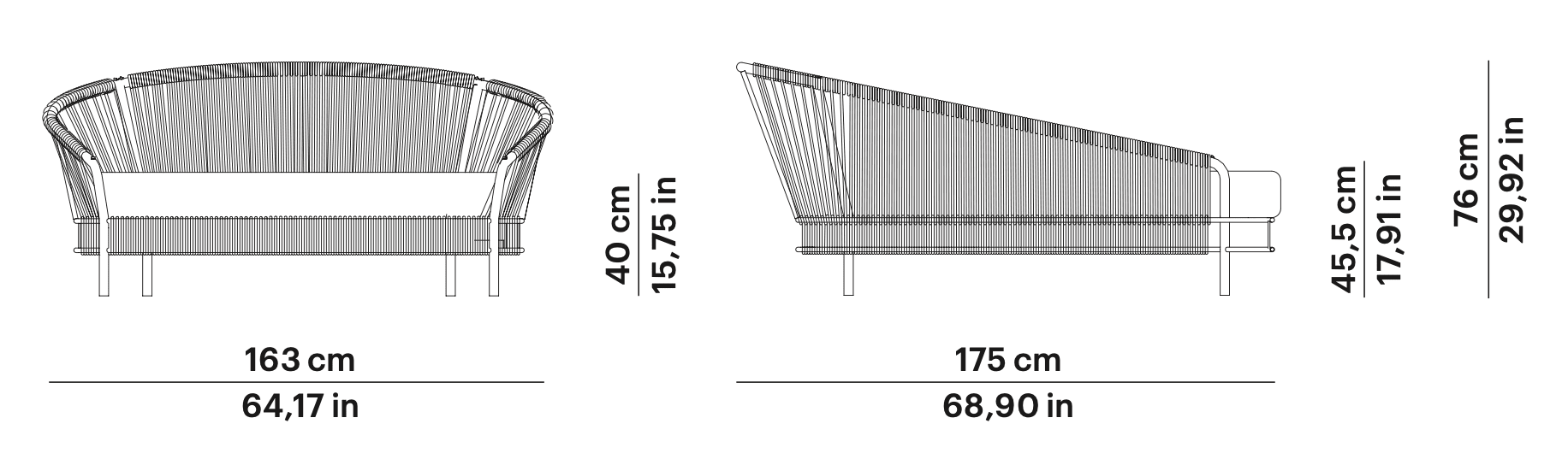 Point Weave Daybed Masse