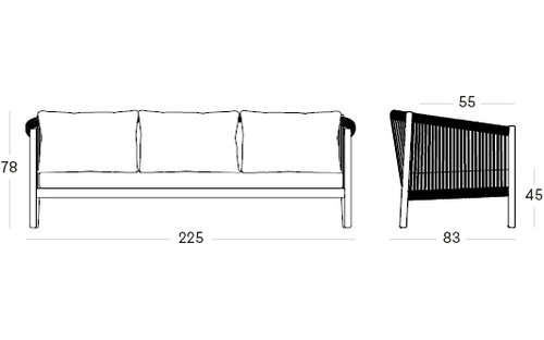 Vincent Sheppard Lento 3er Gartensofa Masse